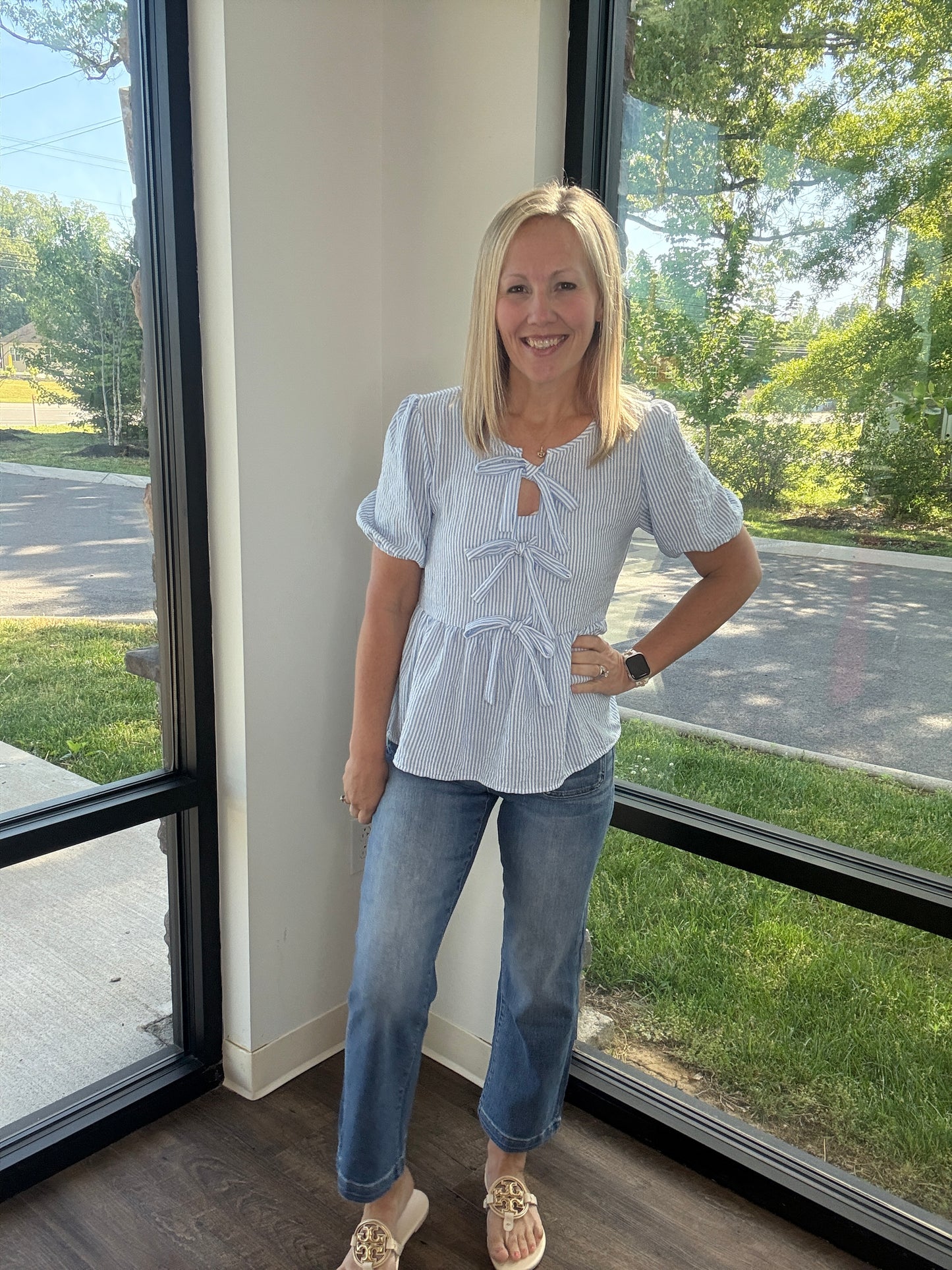 Sweet Stripes Top- Blue