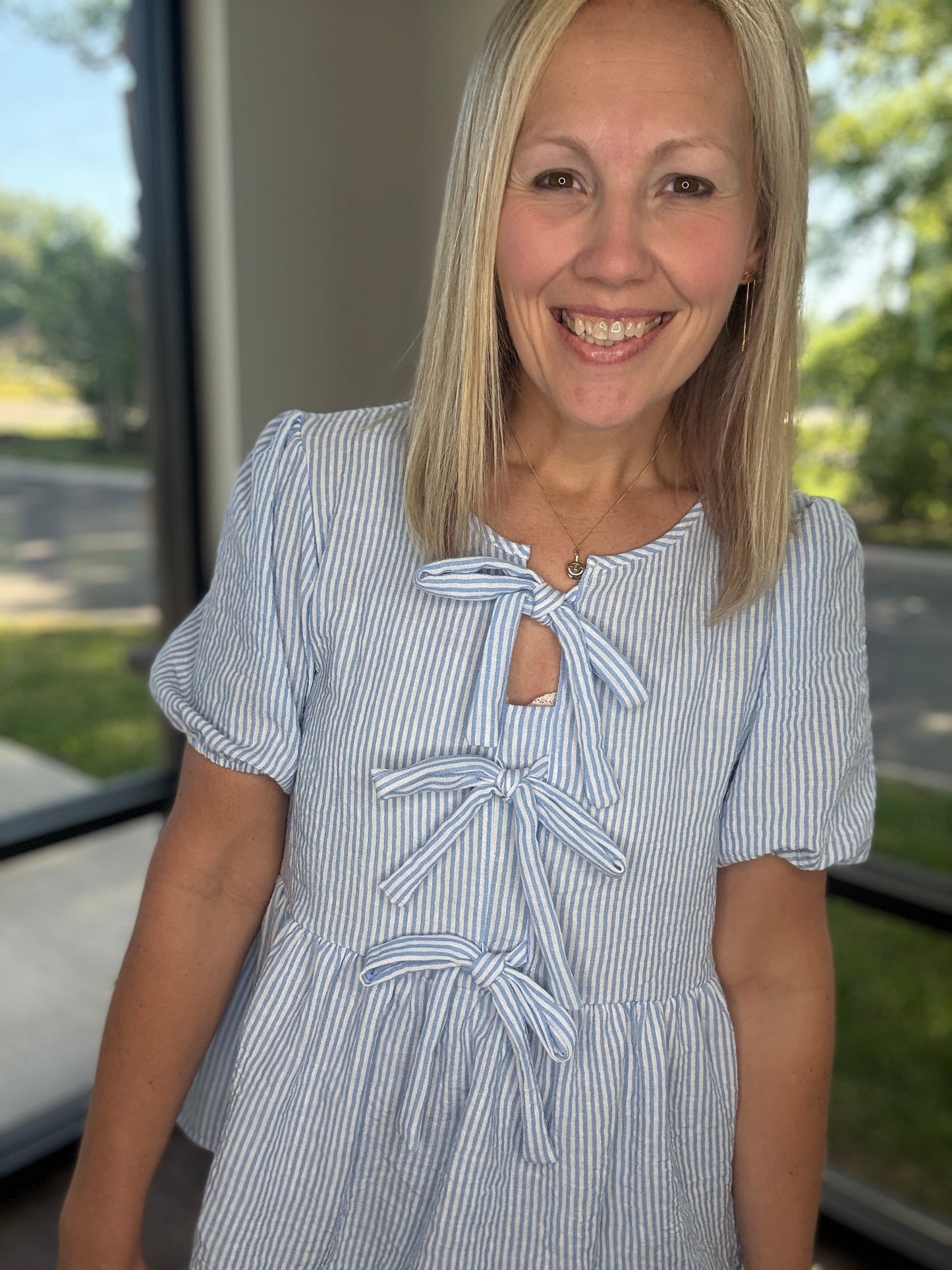 Sweet Stripes Top- Blue