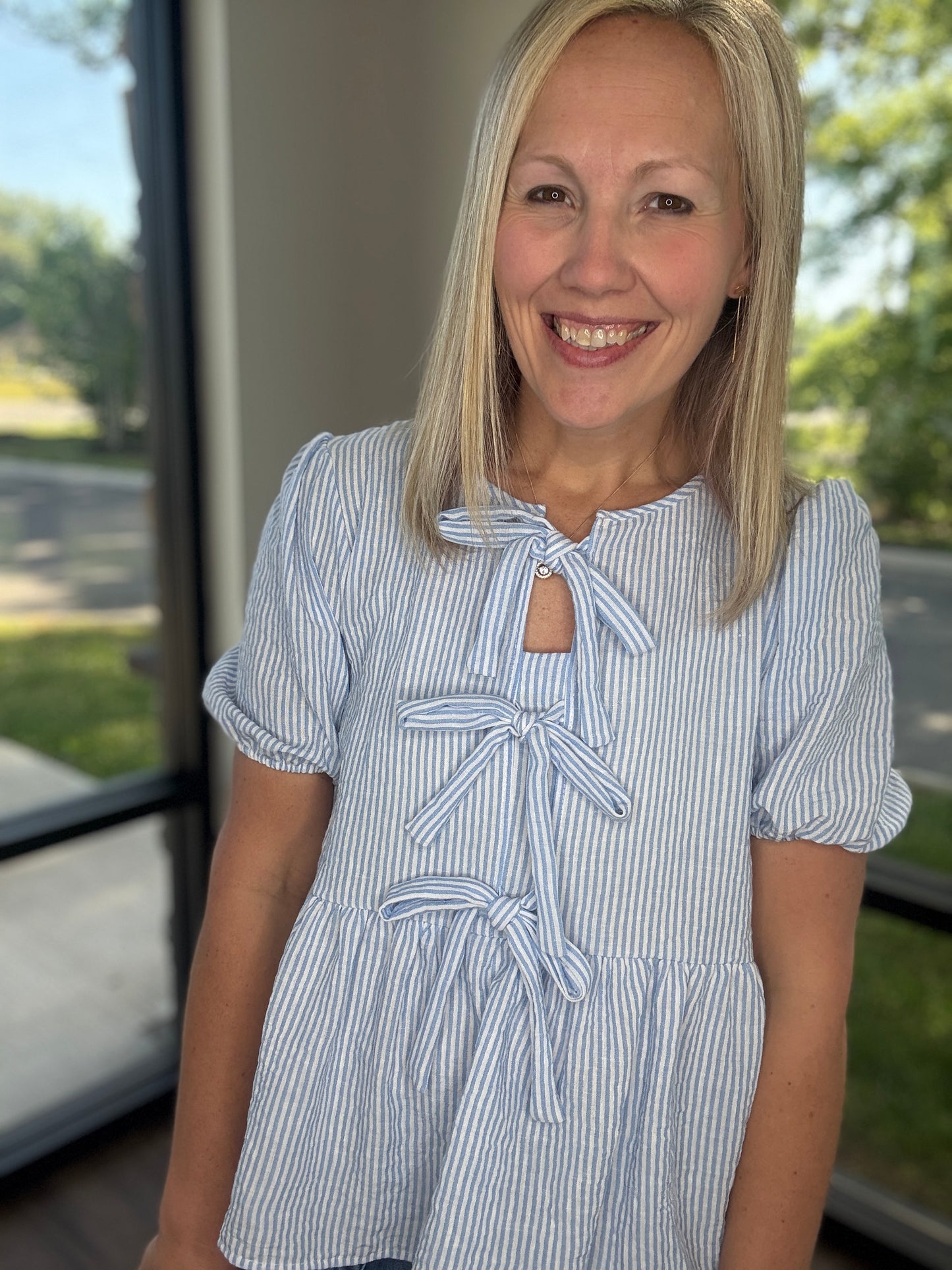 Sweet Stripes Top- Blue