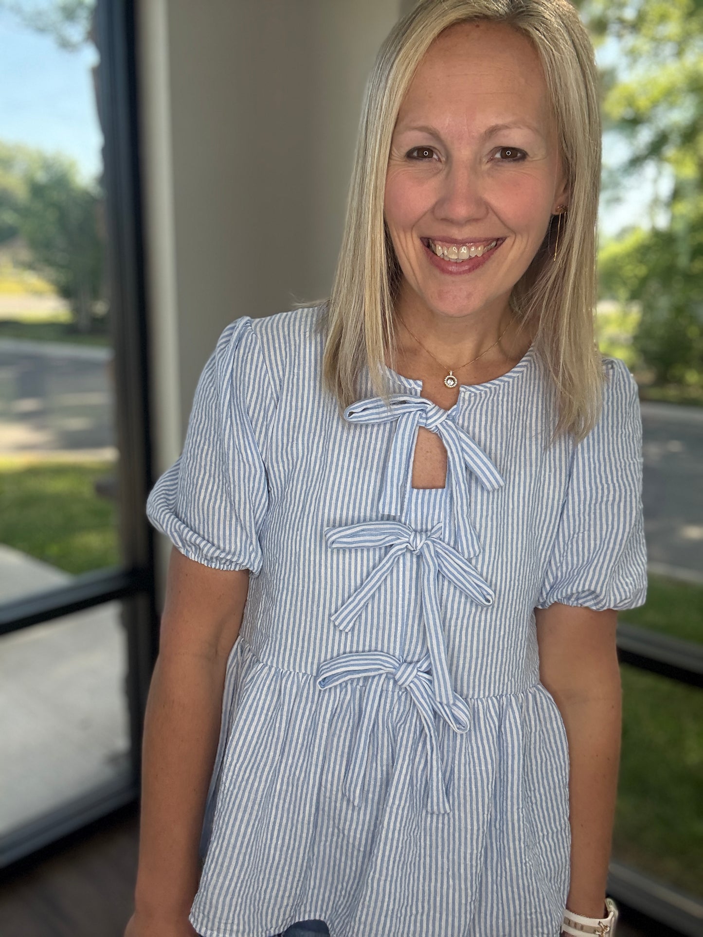 Sweet Stripes Top- Blue