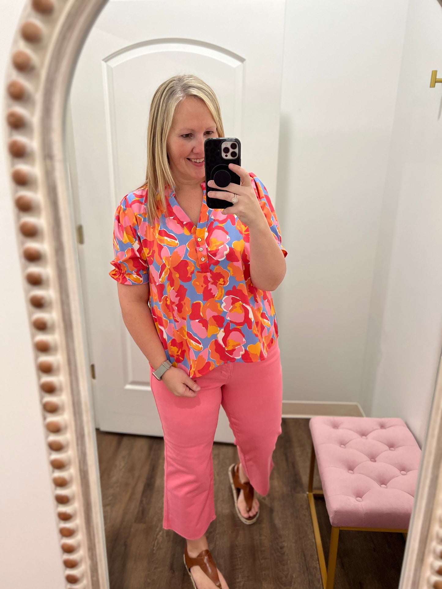 Falling Poppies Top (S)