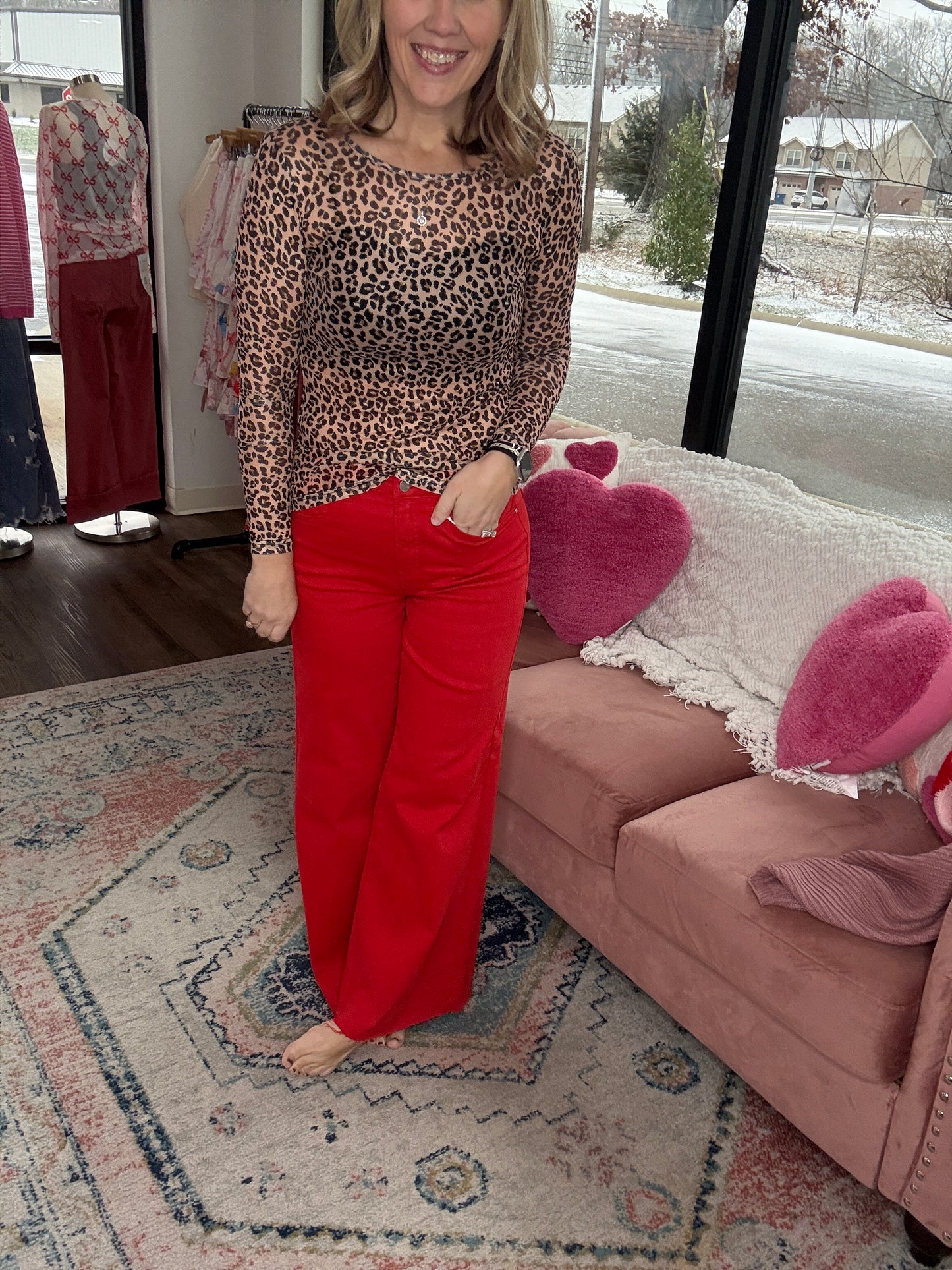 Ruby Red Flare Jean (1&3)