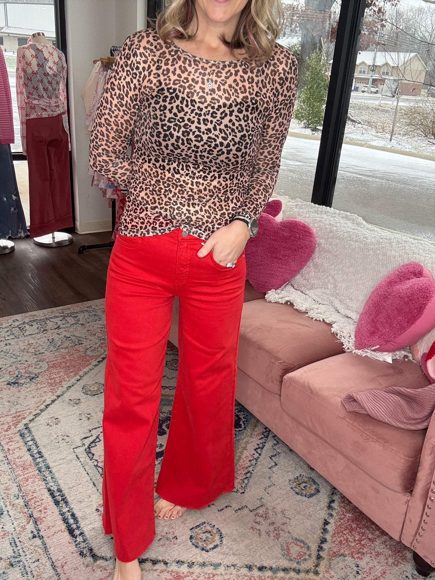 Ruby Red Flare Jean (1&3)
