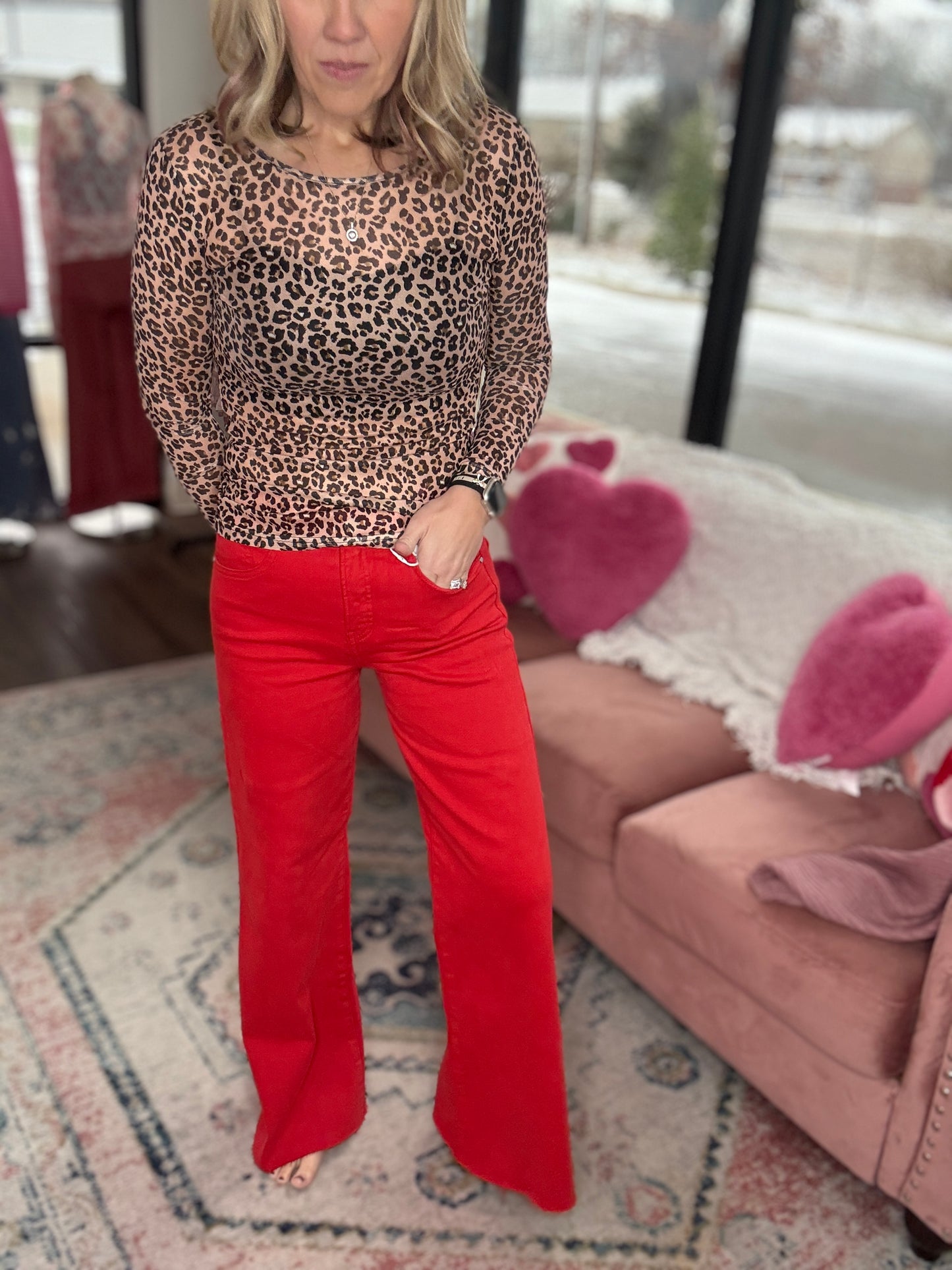 Ruby Red Flare Jean (1&3)