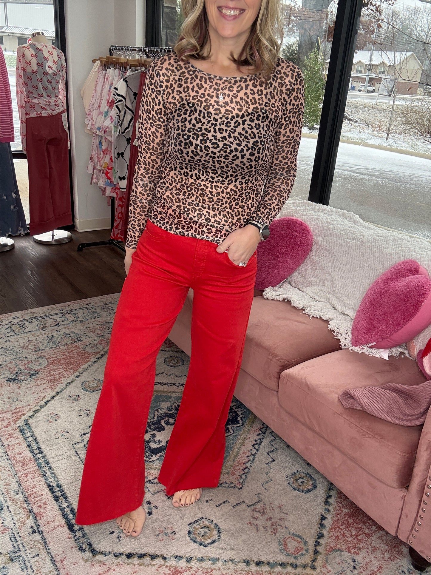 Ruby Red Flare Jean (1&3)