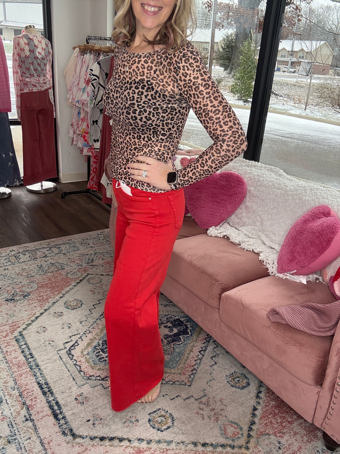 Ruby Red Flare Jean (1&3)