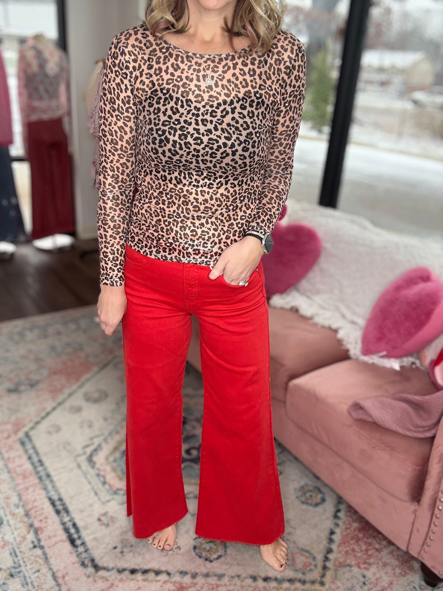 Ruby Red Flare Jean (1&3)