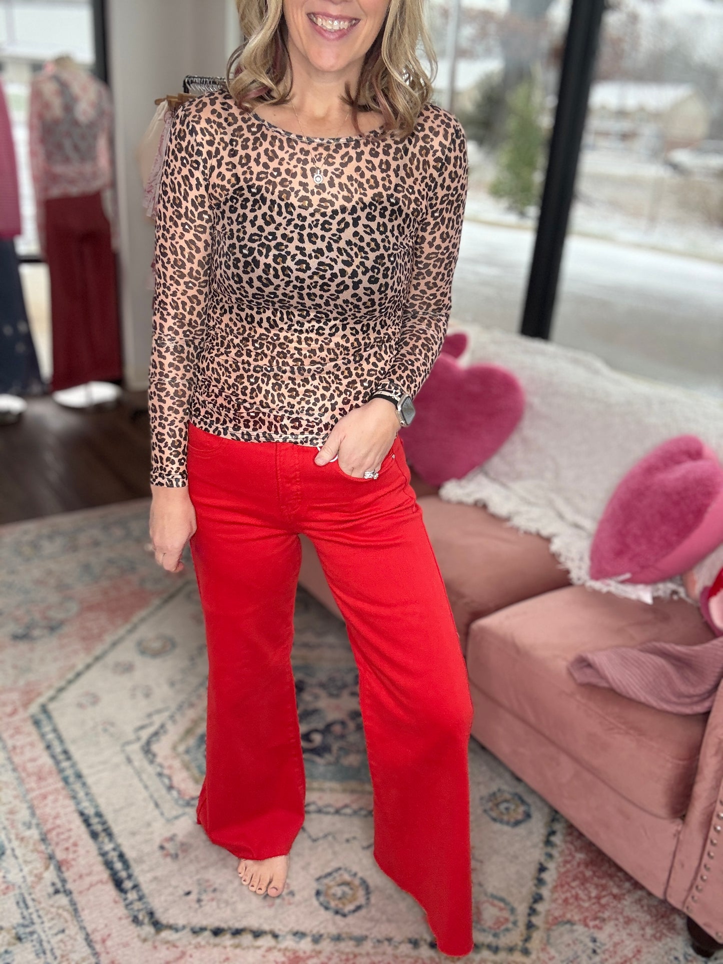 Ruby Red Flare Jean (1&3)