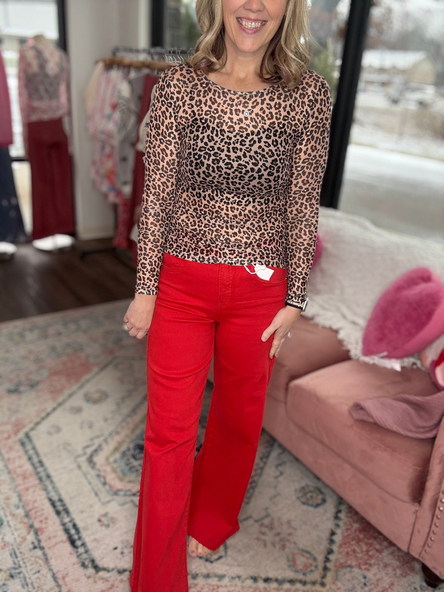 Ruby Red Flare Jean (1&3)