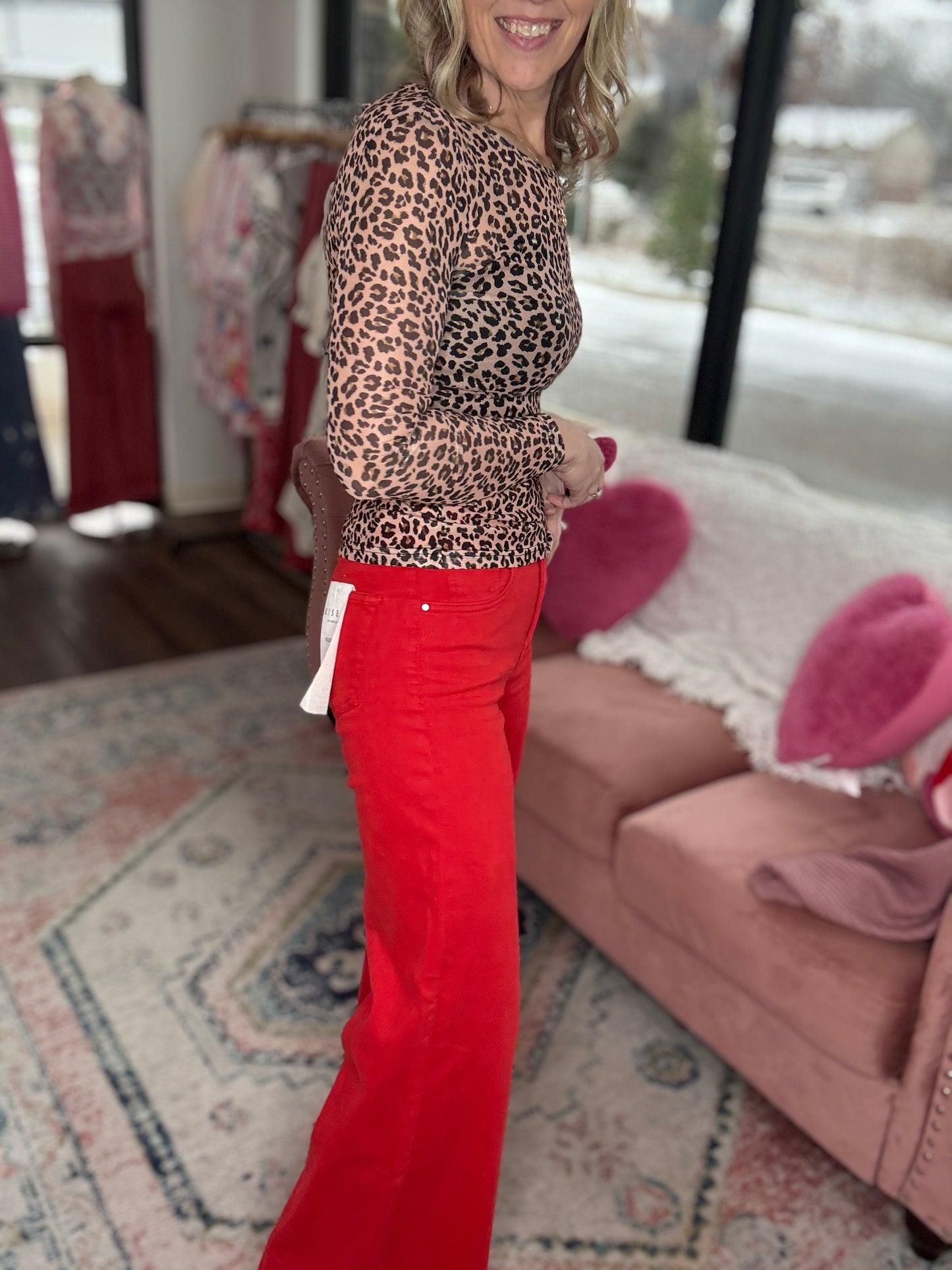 Ruby Red Flare Jean (1&3)
