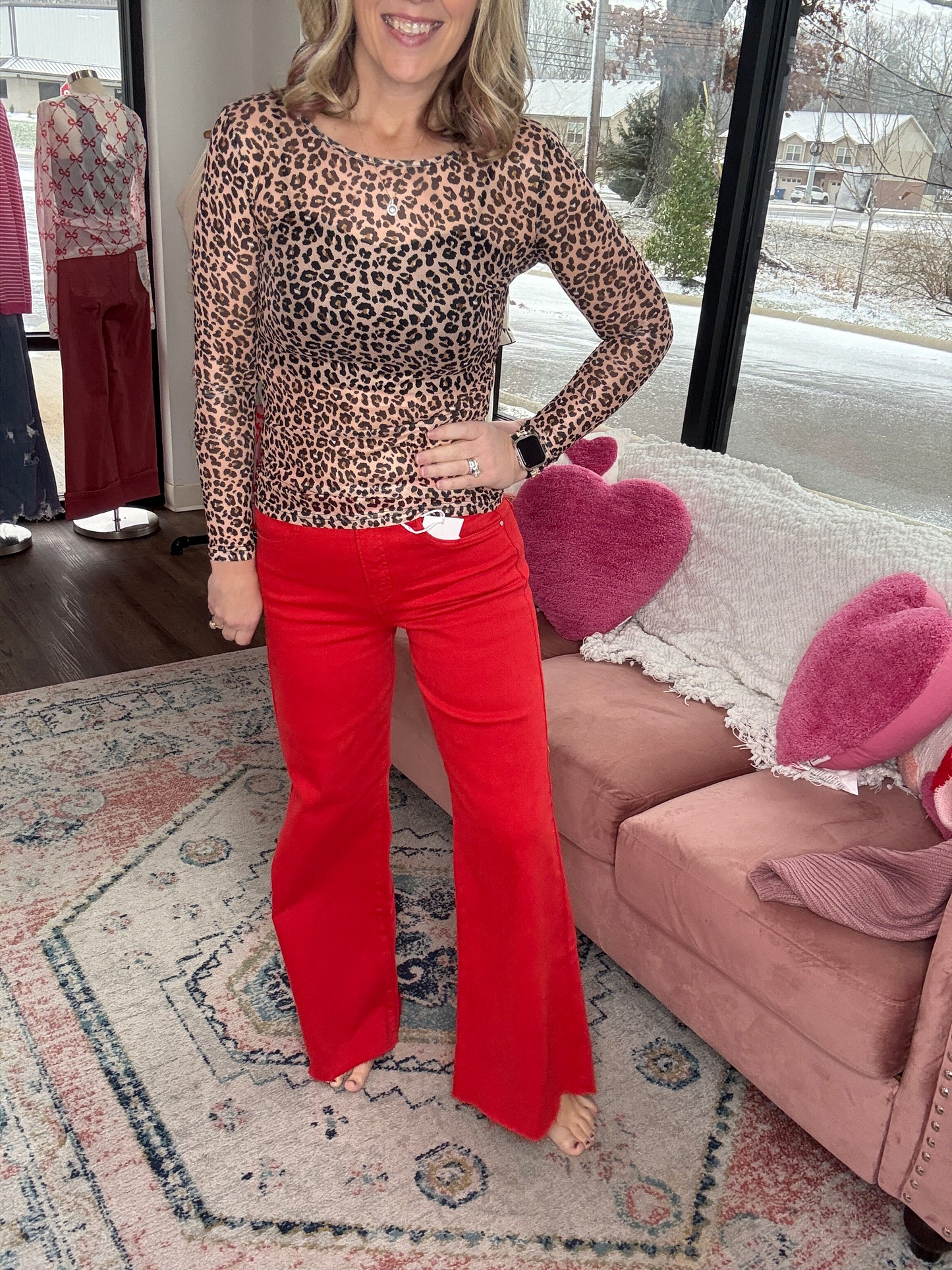 Ruby Red Flare Jean (1&3)