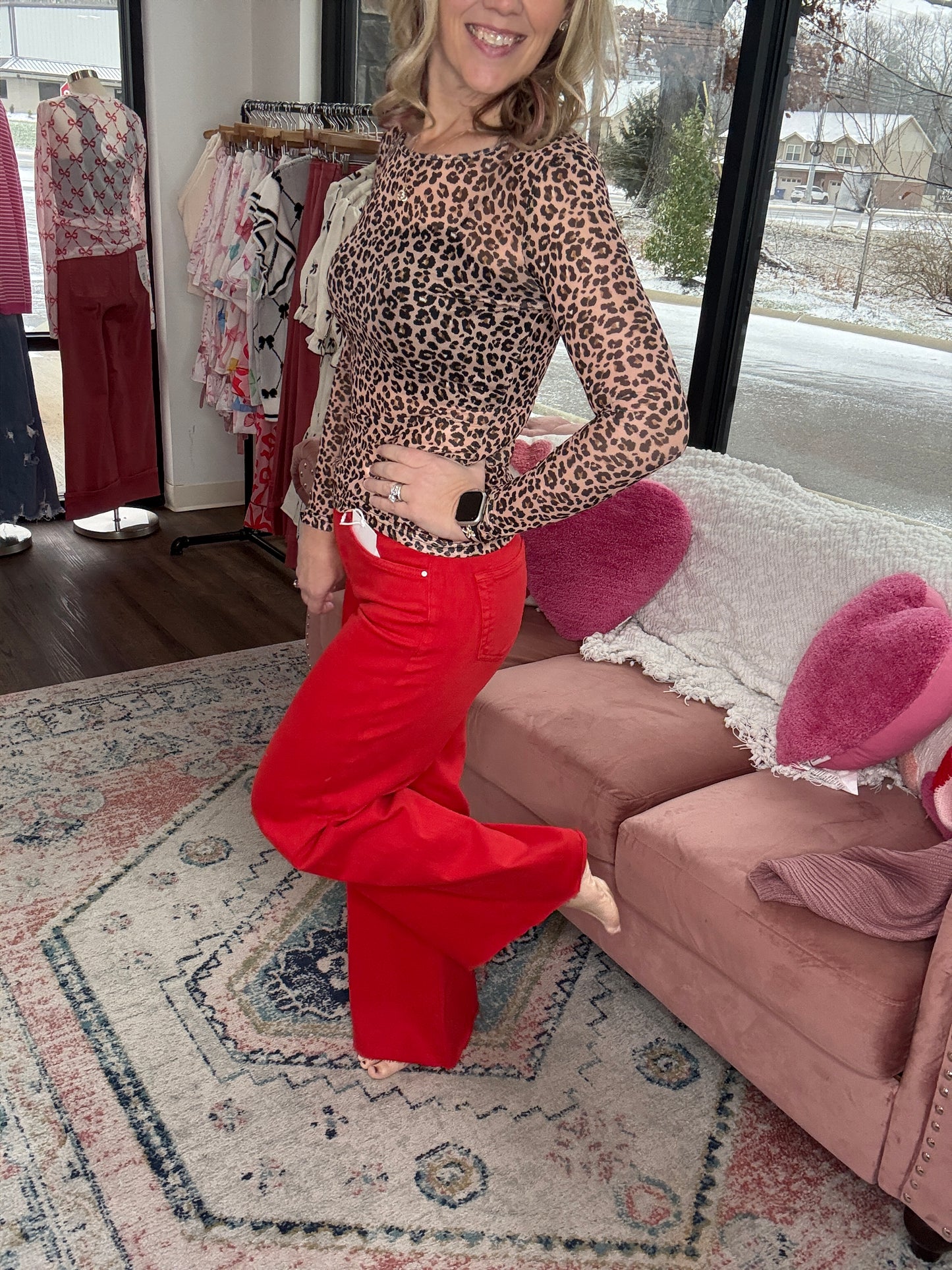 Ruby Red Flare Jean (1&3)