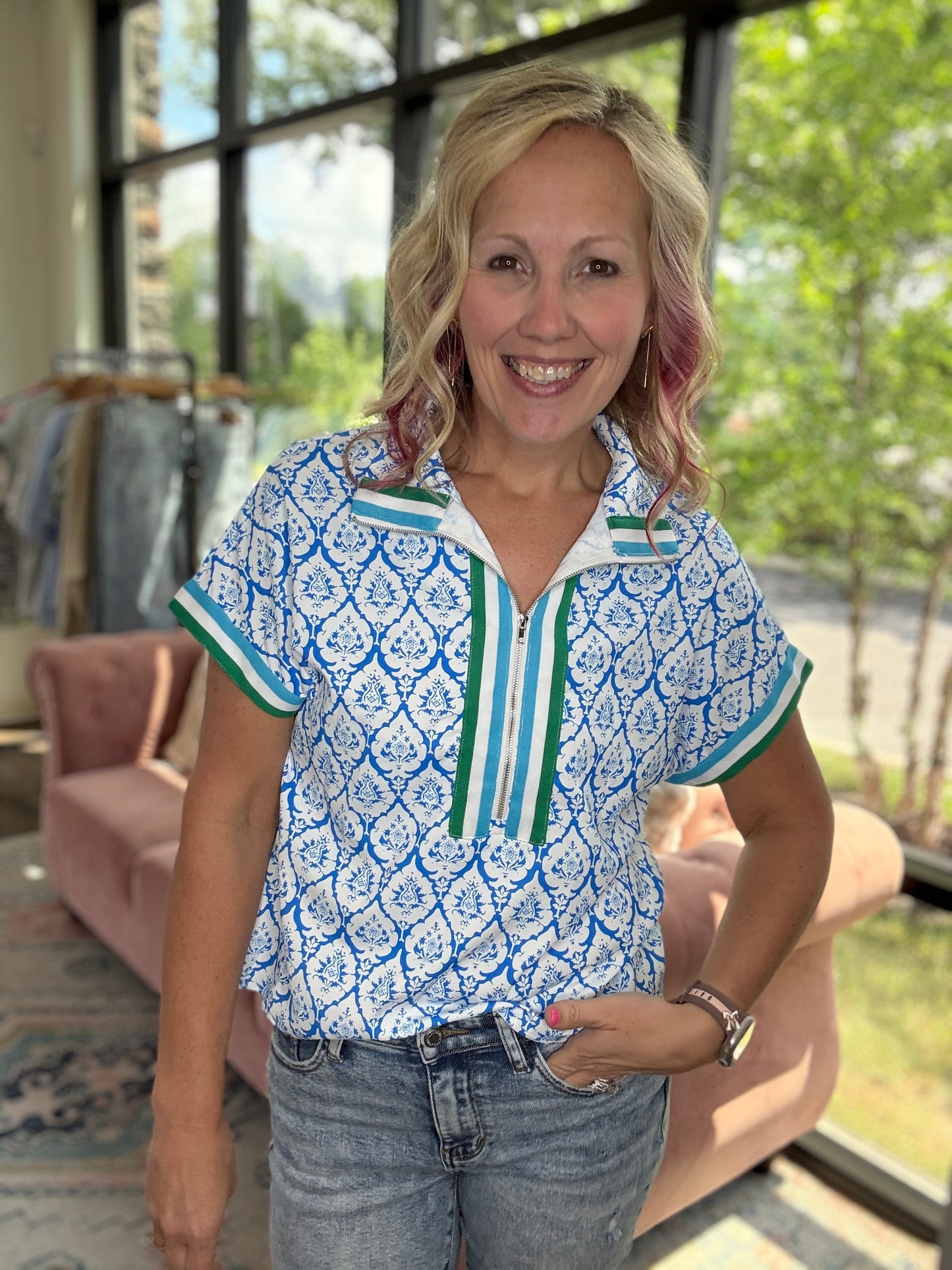 Harbor Bloom Preppy Top