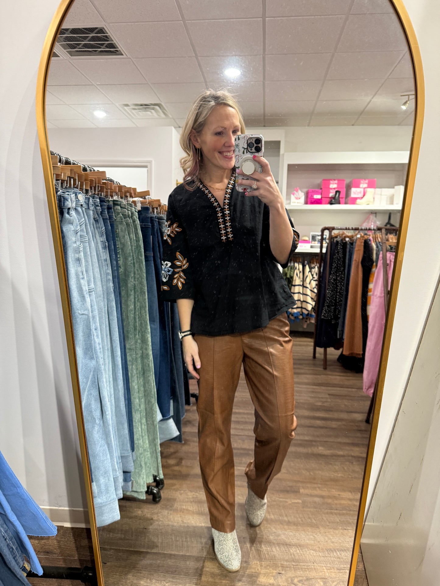 Always Edgy Leather Pants- Brown