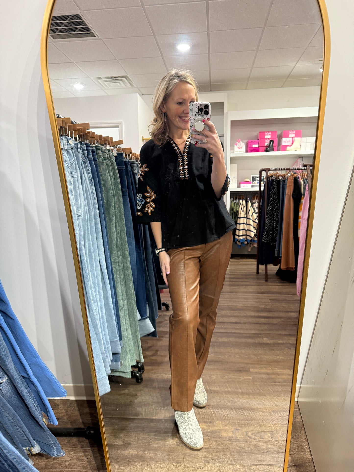 Always Edgy Leather Pants- Brown