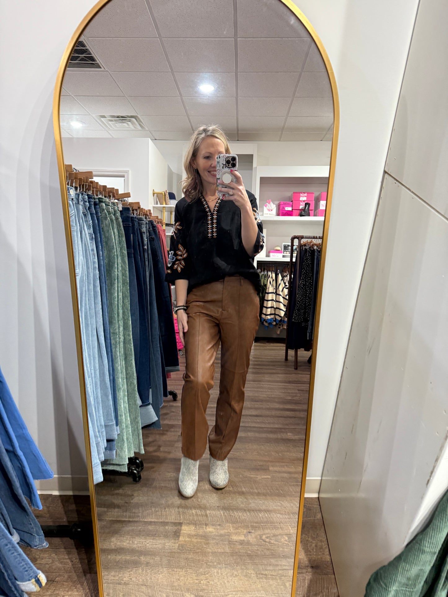 Always Edgy Leather Pants- Brown