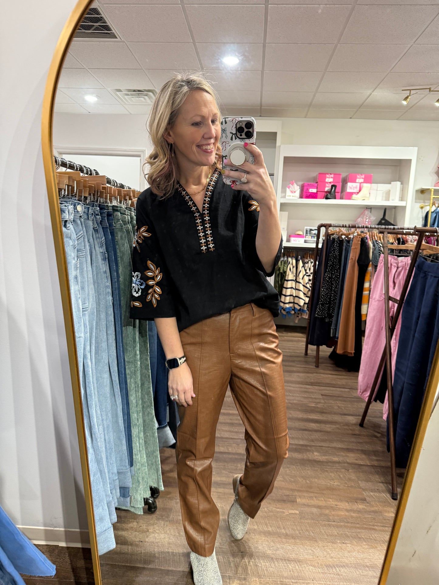 Always Edgy Leather Pants- Brown