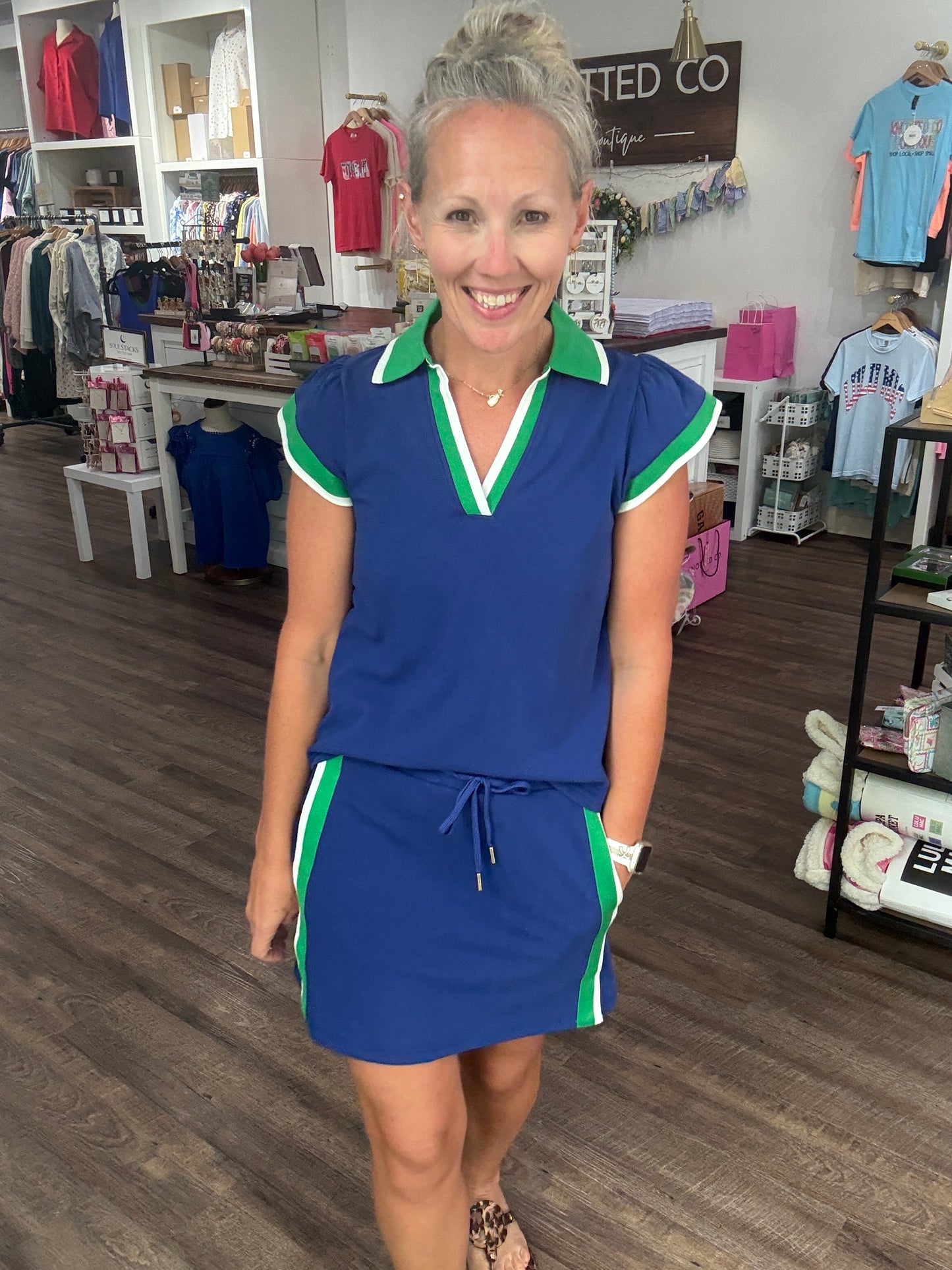 Navy Playbook Skort Set