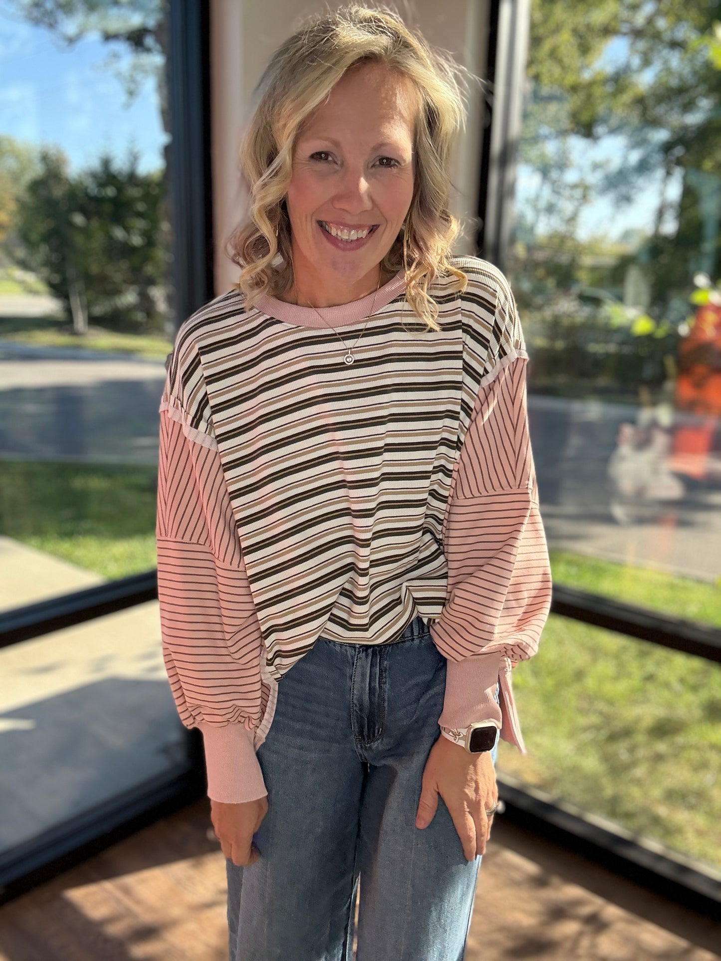 Easy Days Striped Sweatshirt