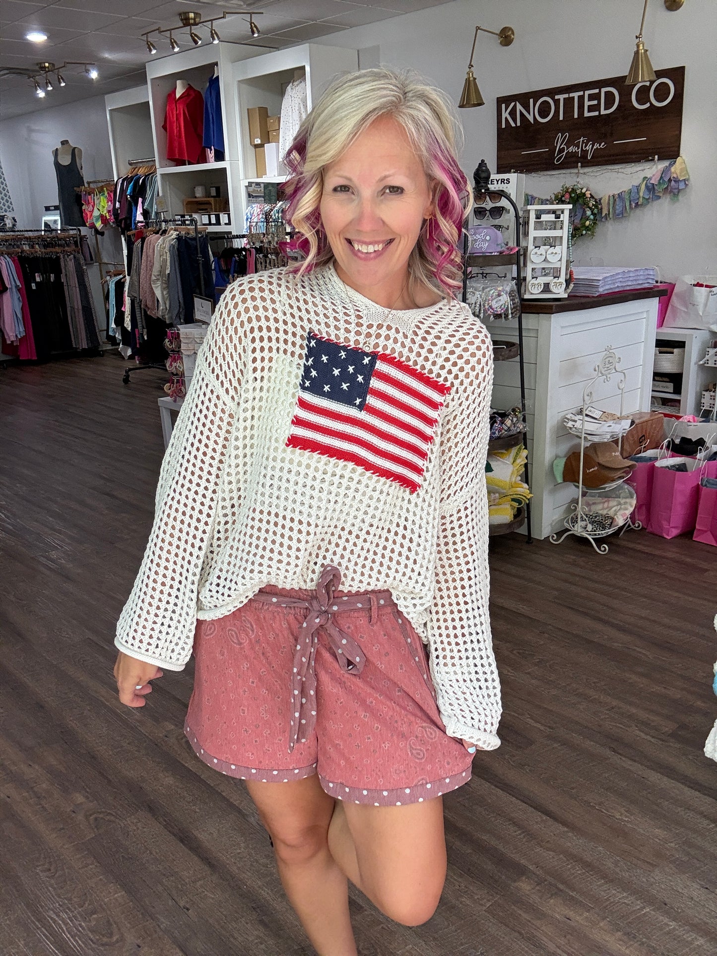 Freedom Flag Coastal Pullover