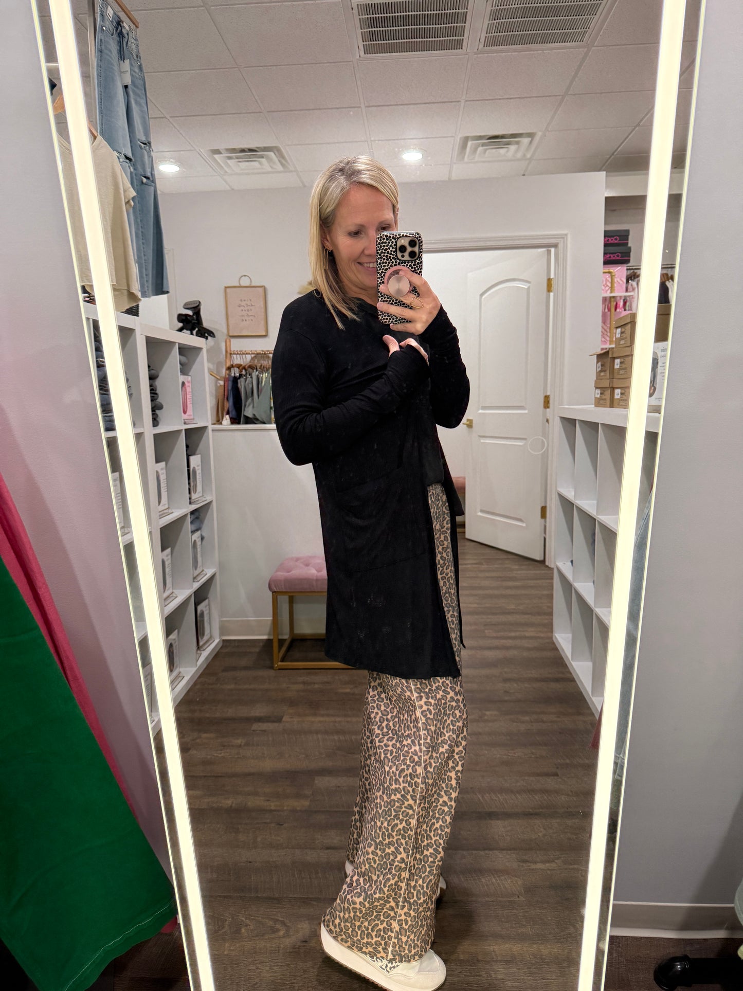 Everyday Ribbed Cardigan- Black