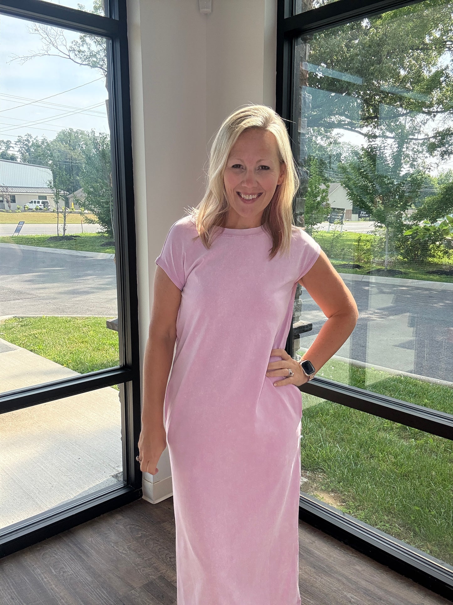 Mineral Drift Midi Dress- Lavender