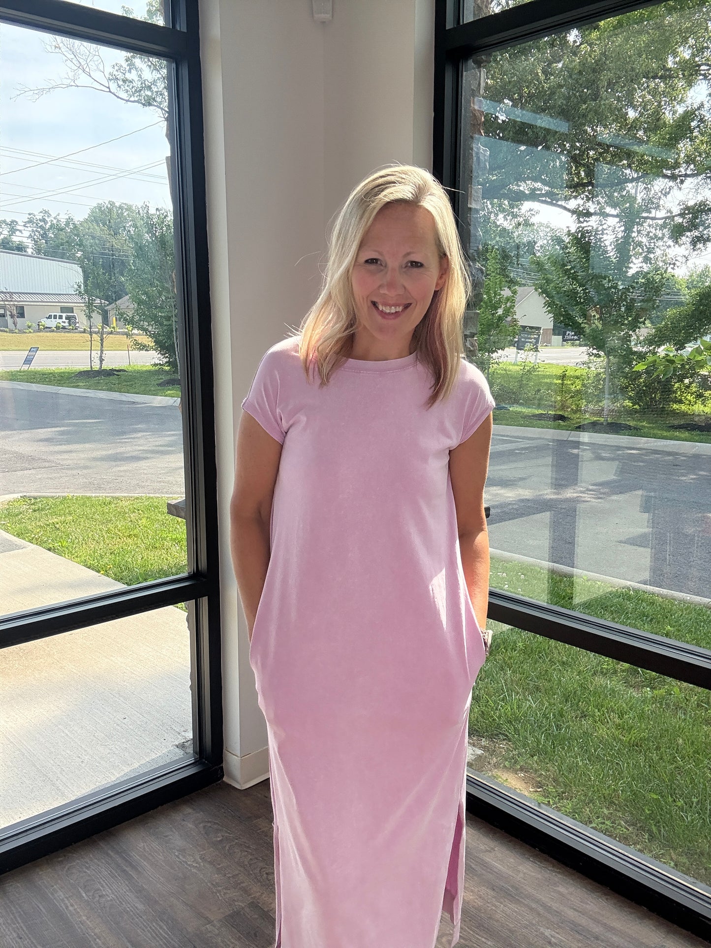 Mineral Drift Midi Dress- Lavender