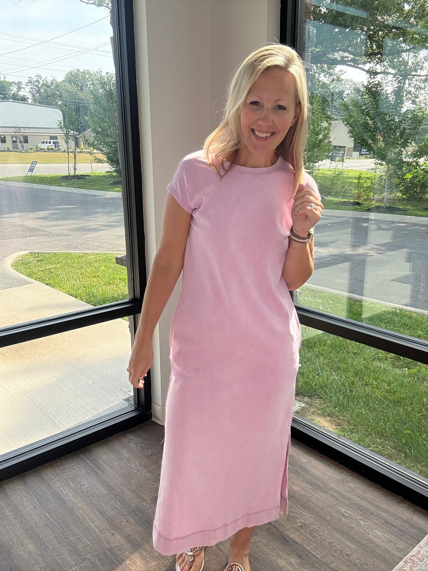 Mineral Drift Midi Dress- Lavender
