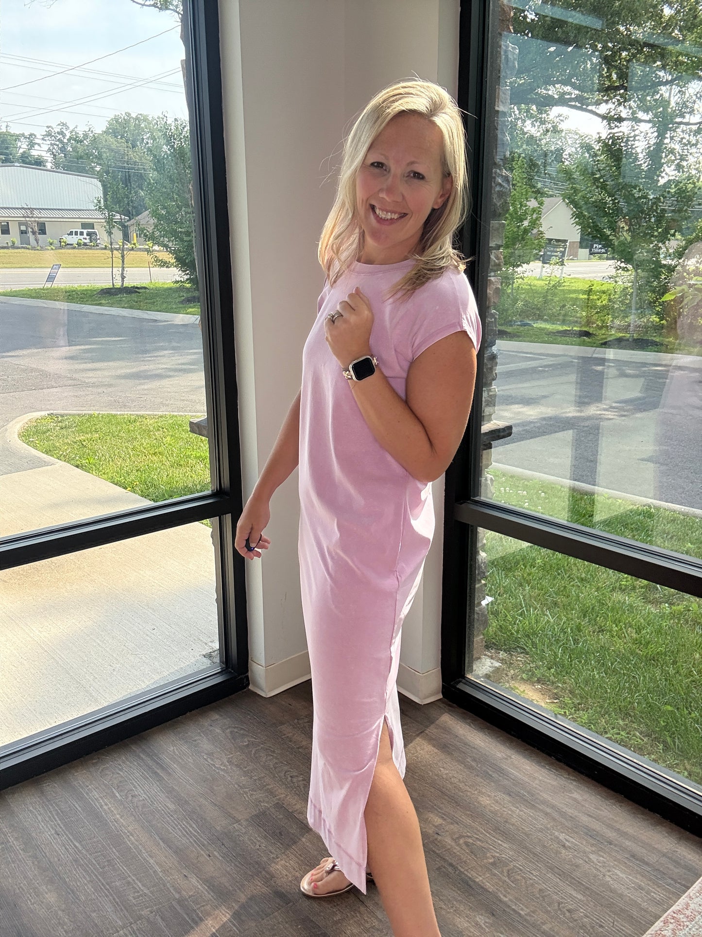 Mineral Drift Midi Dress- Lavender
