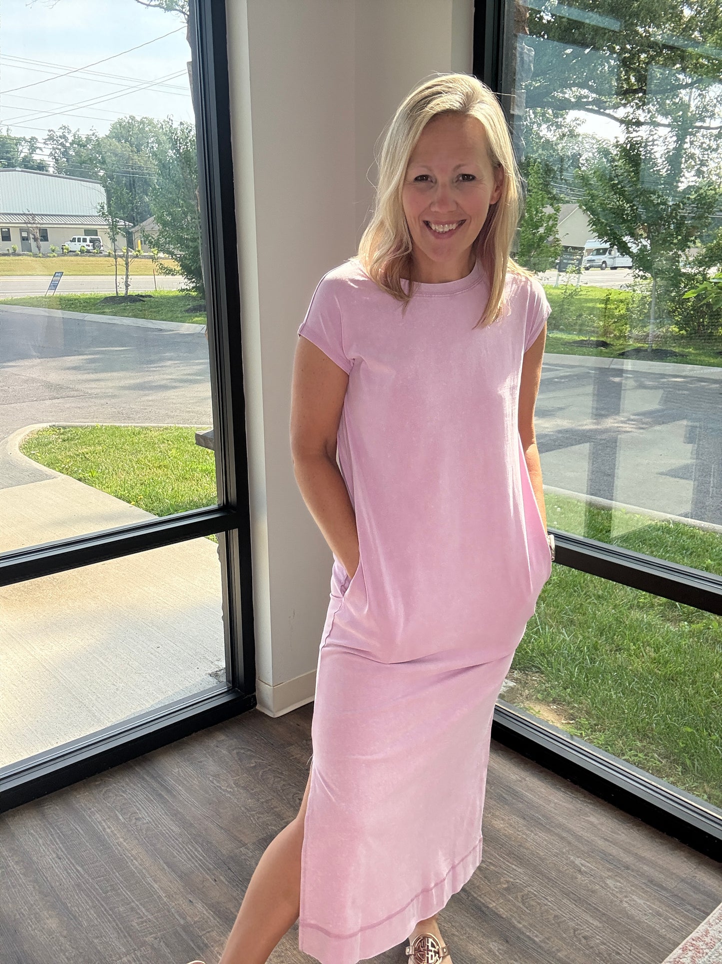 Mineral Drift Midi Dress- Lavender