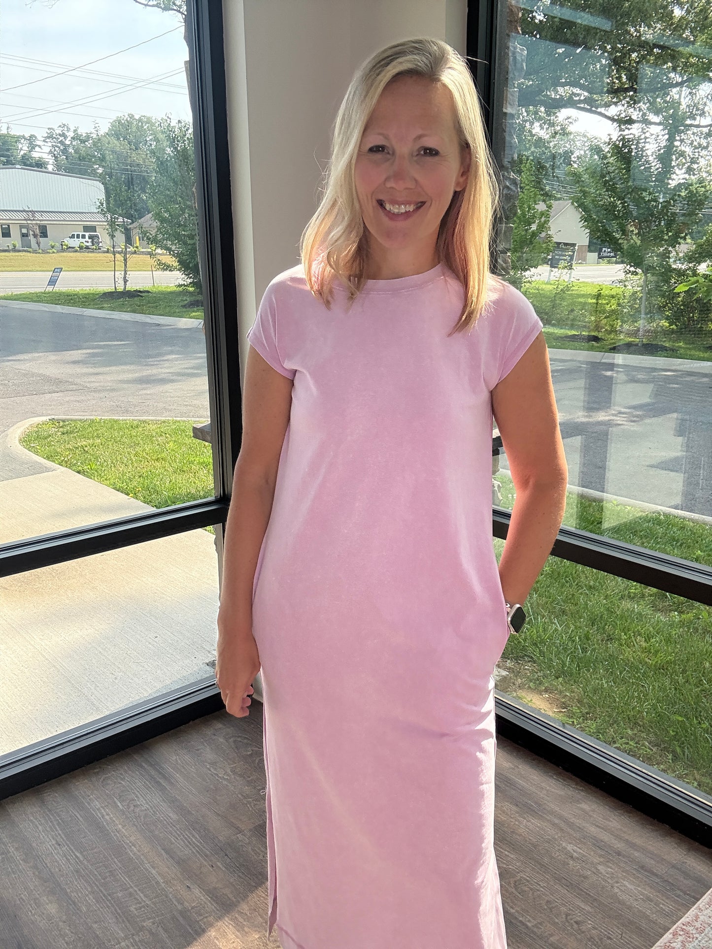 Mineral Drift Midi Dress- Lavender
