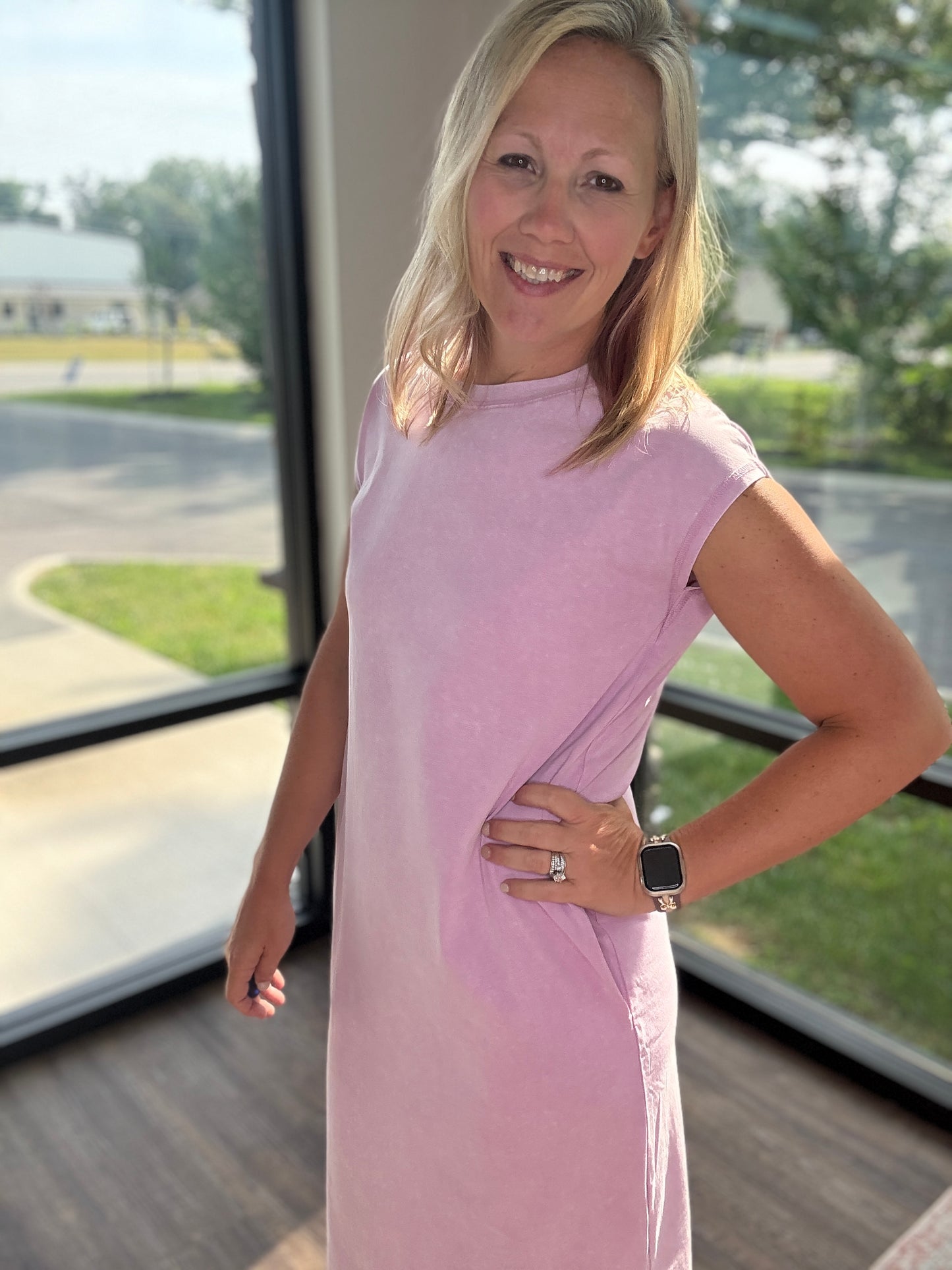Mineral Drift Midi Dress- Lavender