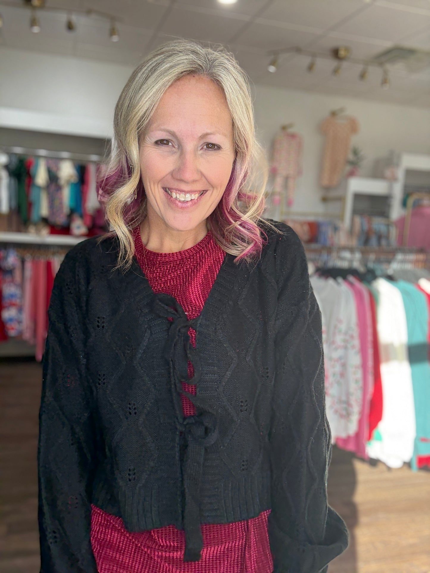 Darling Bow Sweater- Black