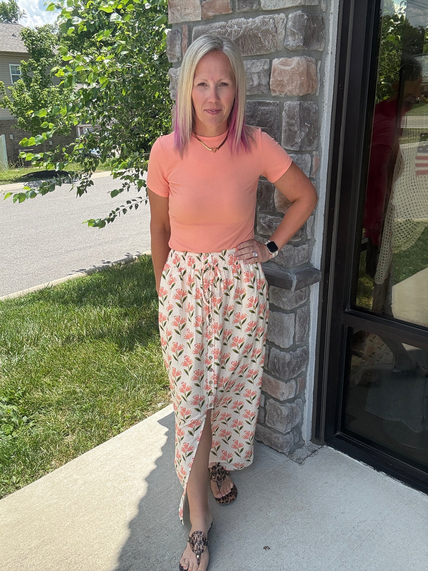 Peach Blossom Maxi Skirt