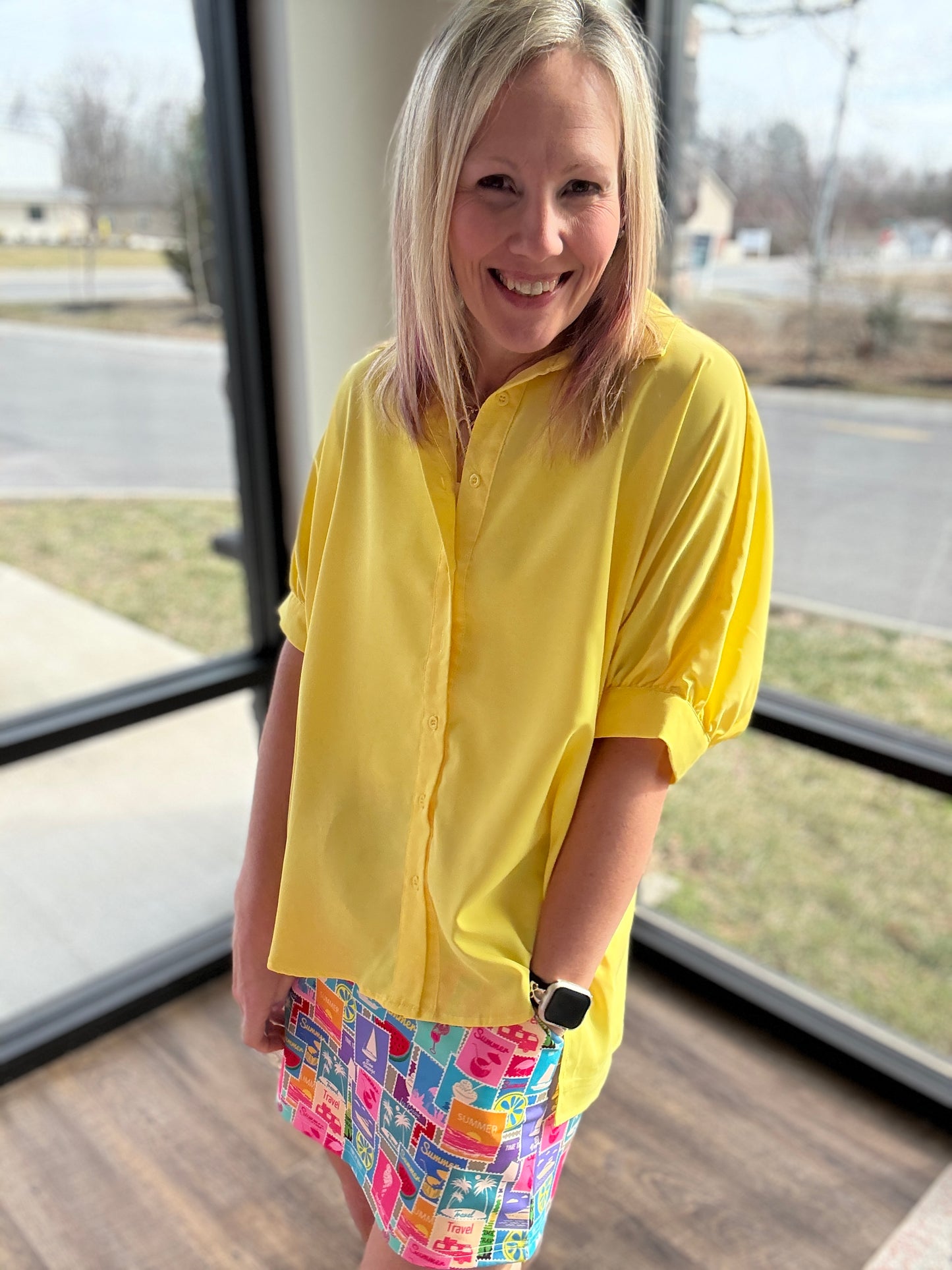 Sutton Button Up- Yellow