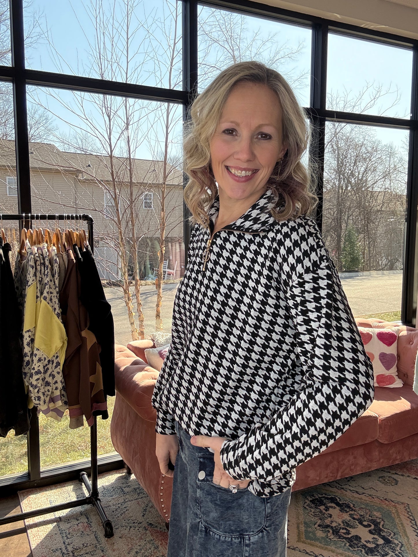 Hayden Houndstooth Pullover