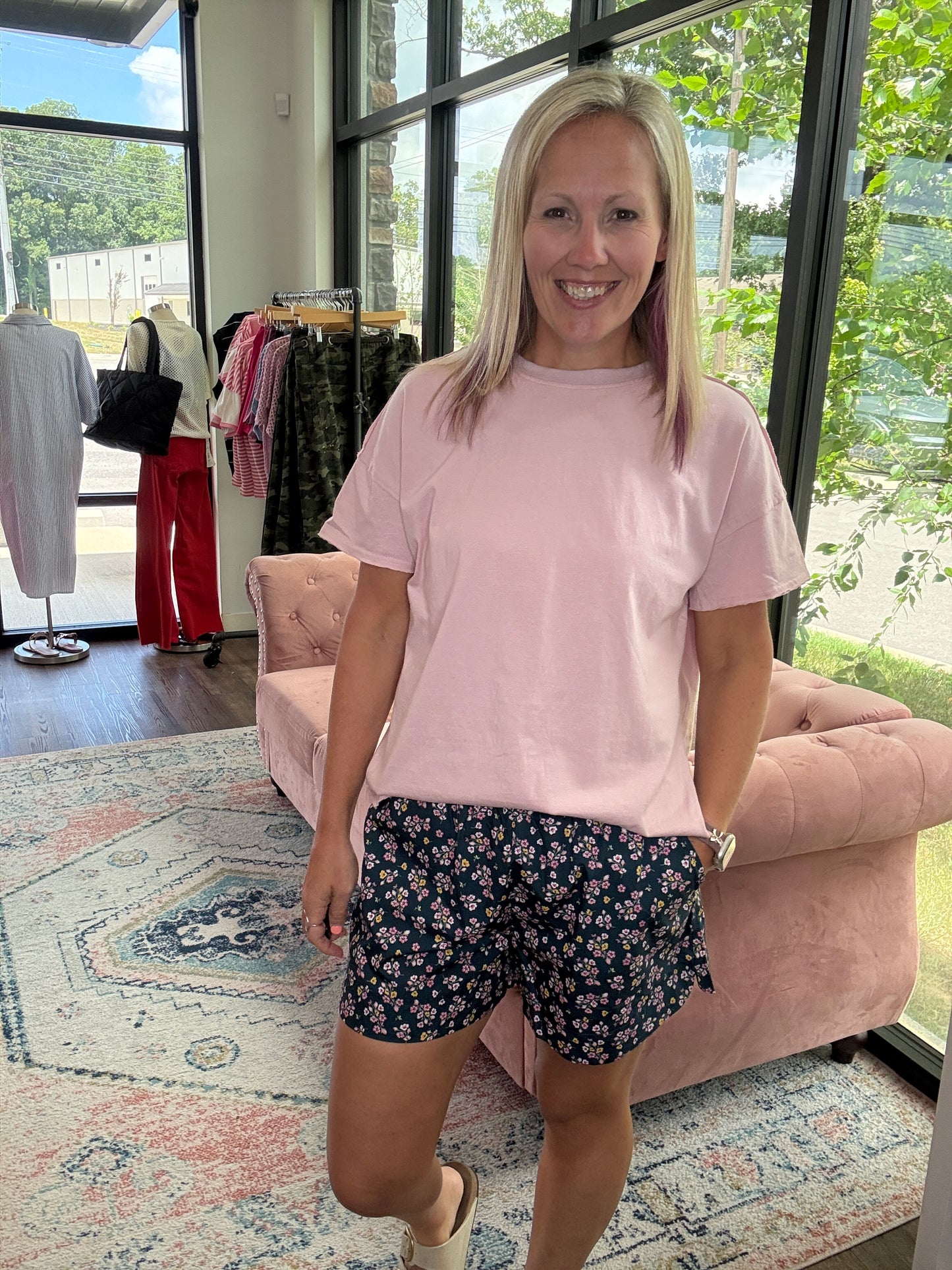 Joey Boyfriend Tee- Pink