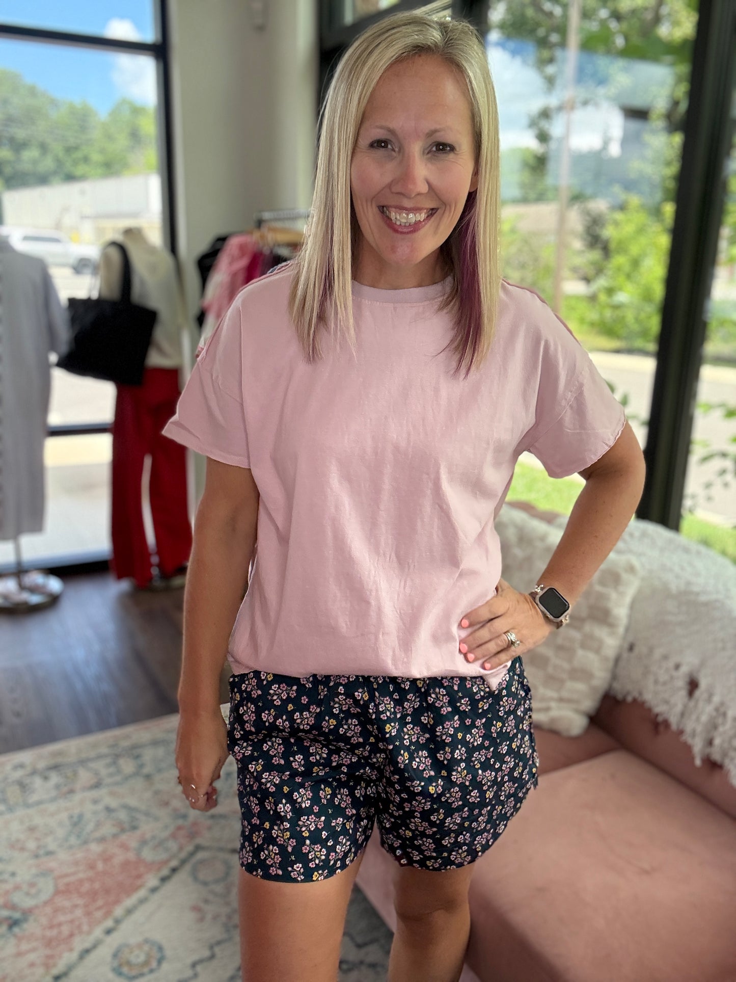 Joey Boyfriend Tee- Pink