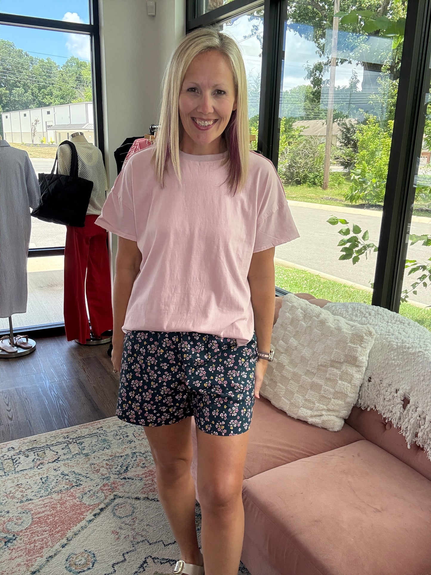 Joey Boyfriend Tee- Pink