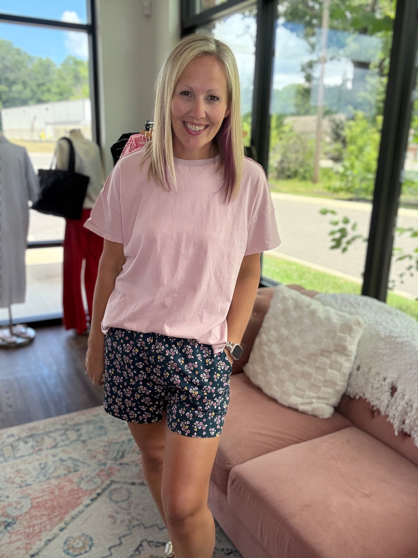 Joey Boyfriend Tee- Pink