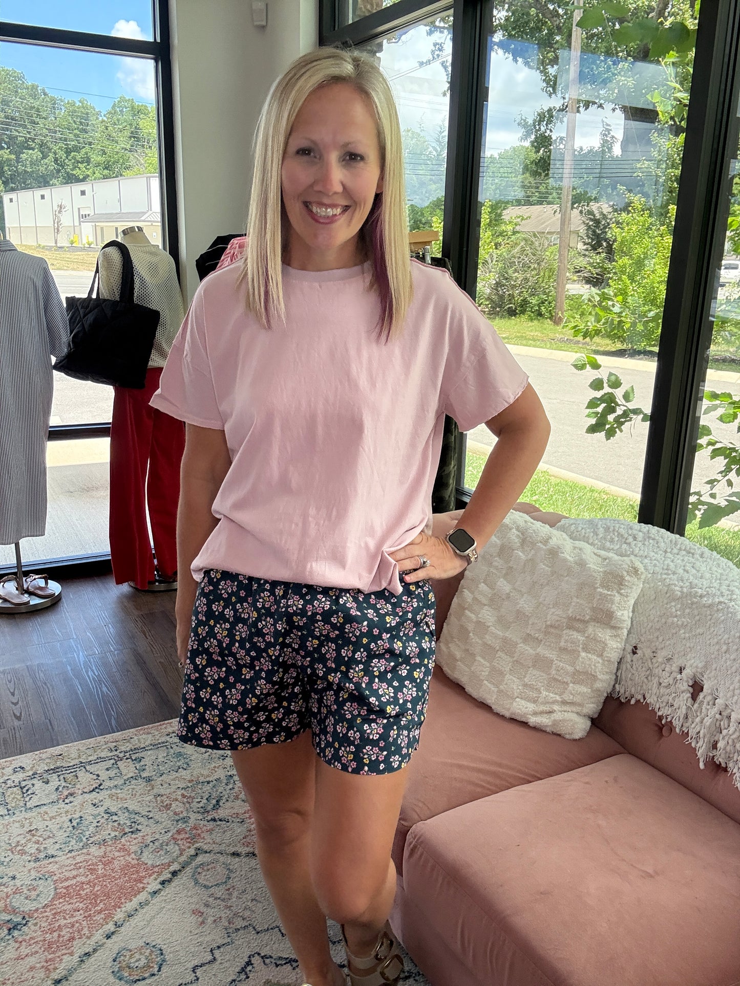Joey Boyfriend Tee- Pink