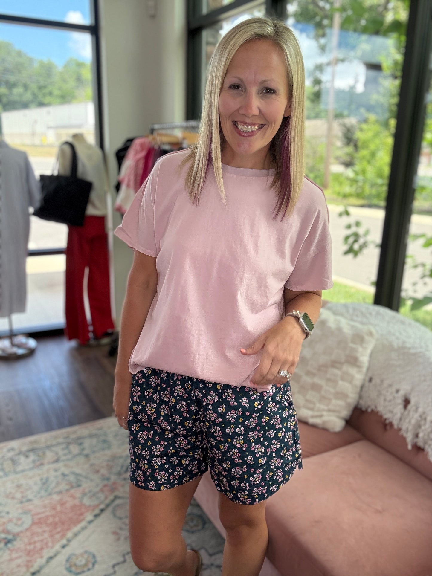 Joey Boyfriend Tee- Pink