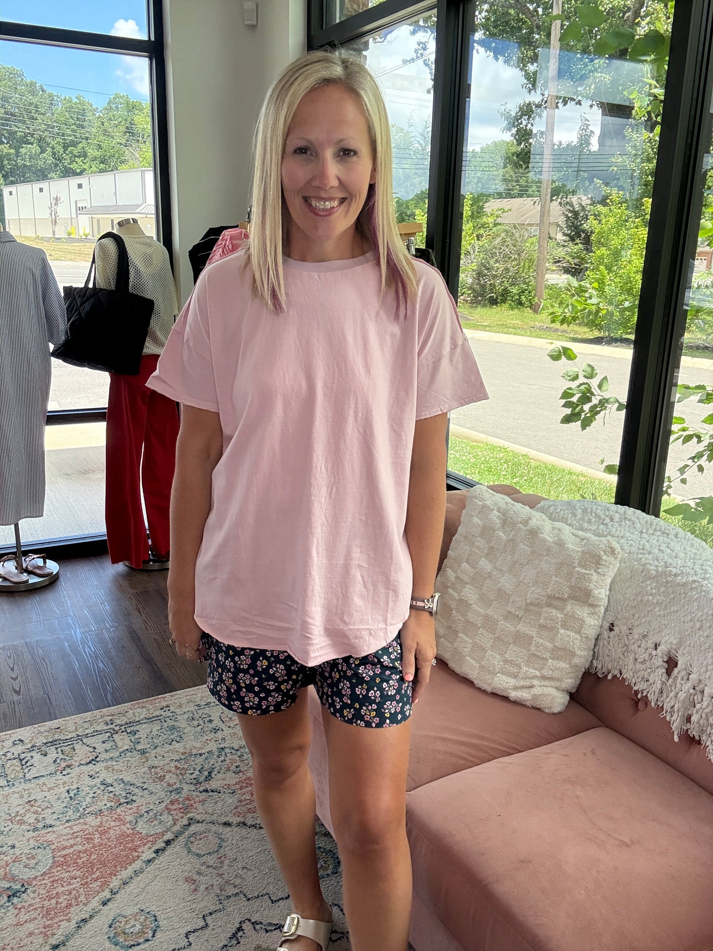 Joey Boyfriend Tee- Pink