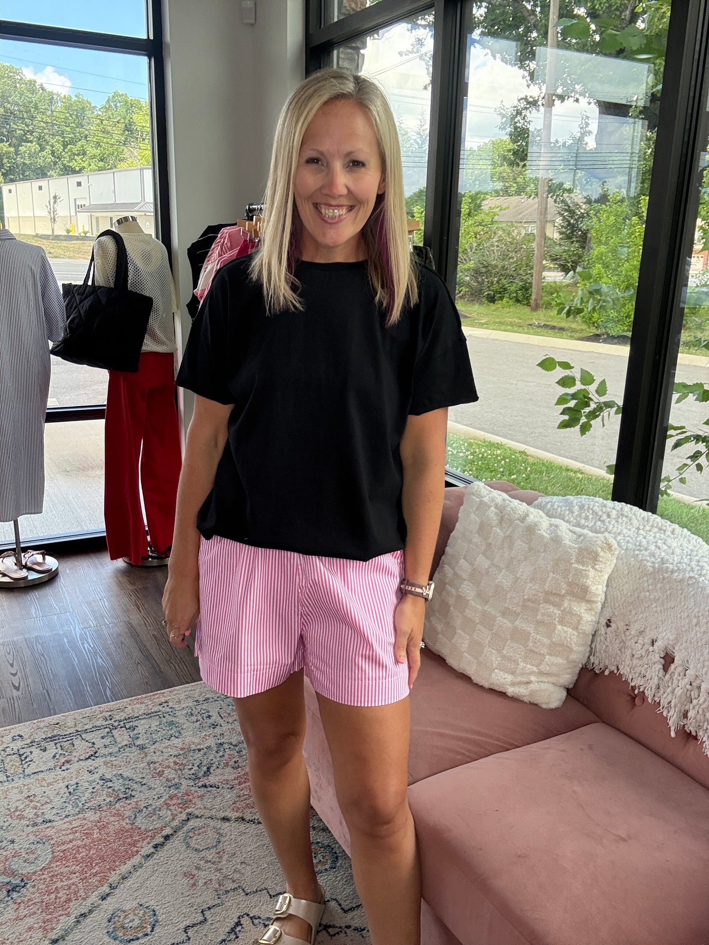 Joey Boyfriend Tee- Pink