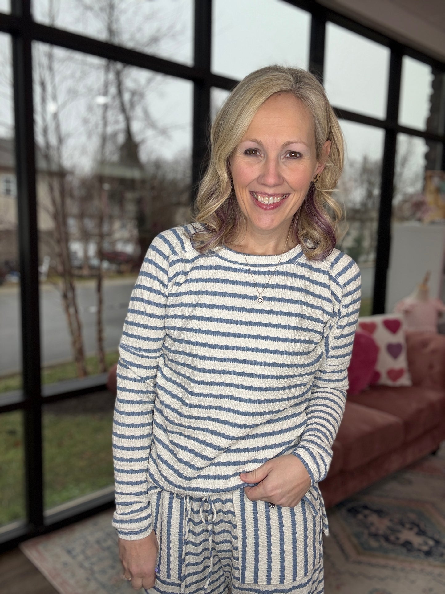 Striped Bliss Set- Blue