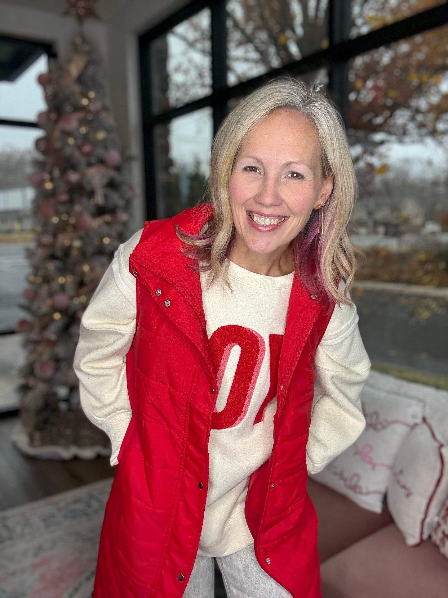 Summit Puffer Vest- Red