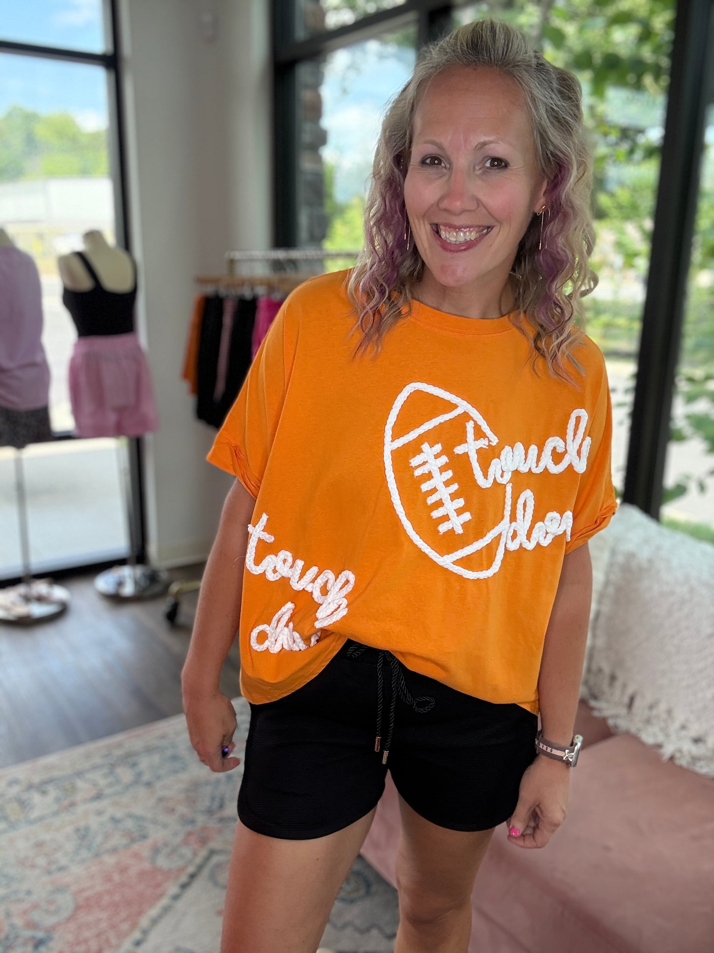 Touch Down Embroidered Top