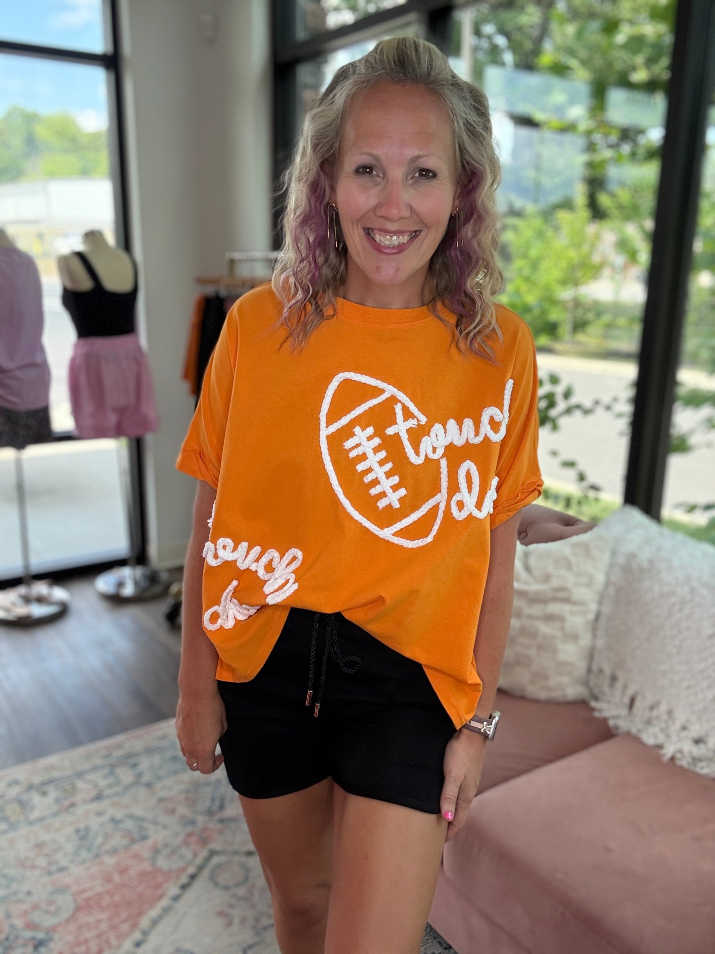 Touch Down Embroidered Top