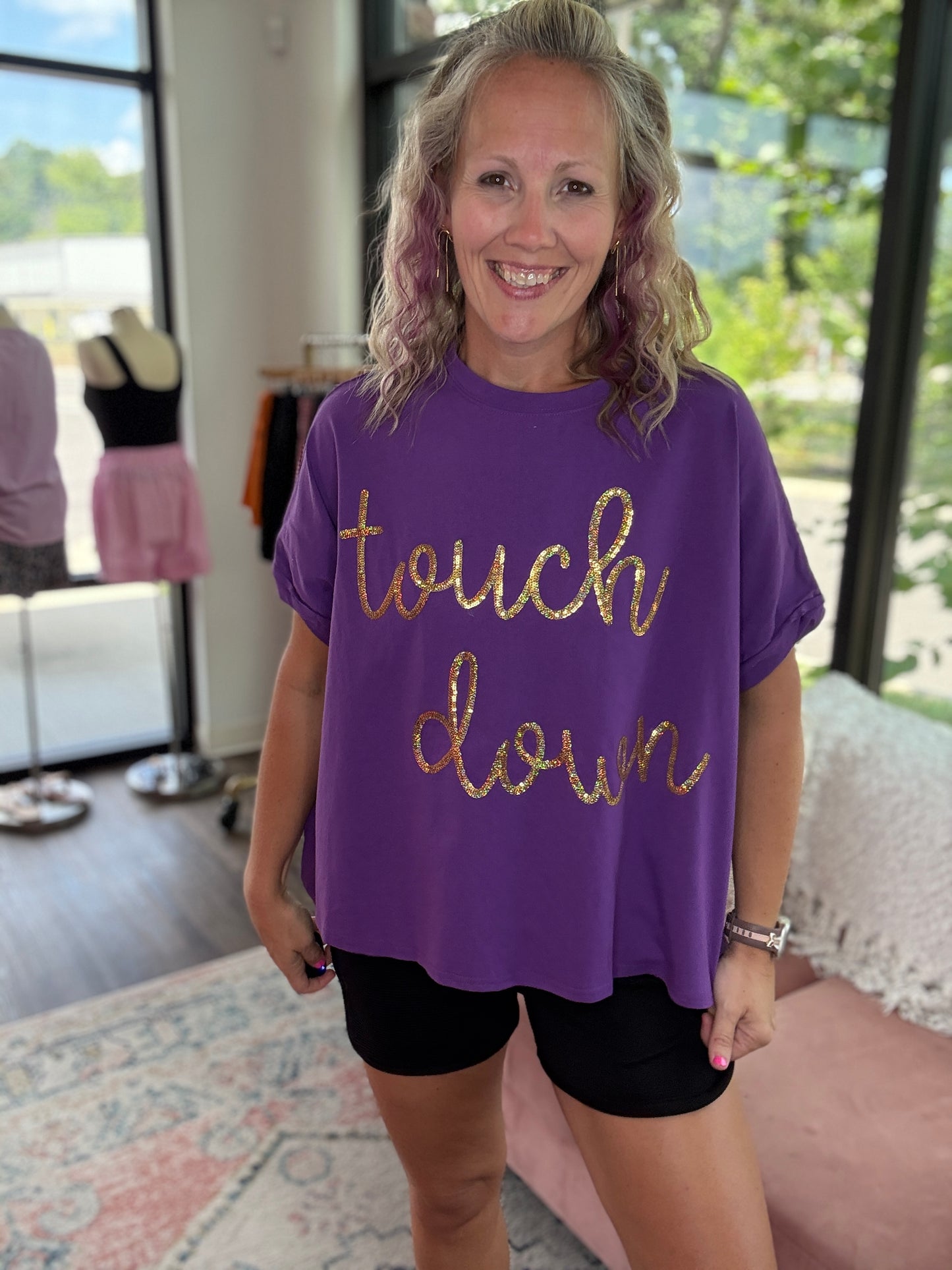 Touch Down Top- Purple & Gold