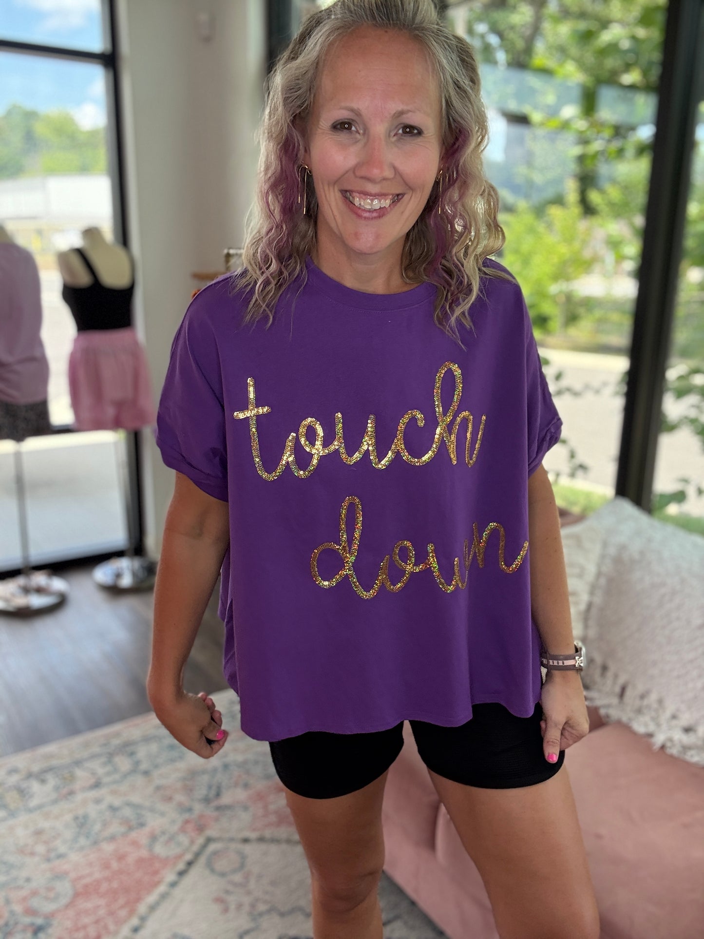 Touch Down Top- Purple & Gold